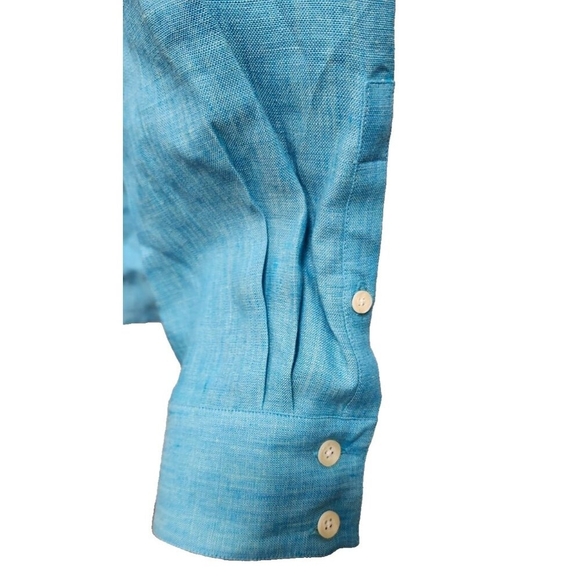 Thomas Pink Men's Pure Linen Shirt XL Long Sleeve CLASSIC DRESS SHIRT‎ - Picture 4 of 9
